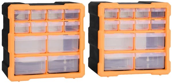 vidaXL Multi-Schubladen-Organizer 2 Stk. 12 Schubladen 26,5x16x26 cm 147581