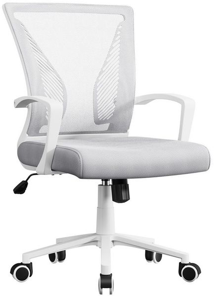 Yaheetech Bürostuhl aus Mesh-Gewebe Höhenverstellbarer Schreibtischstuhl, Ergonomischer Drehstuhl Arbeitsstuhl Computerstuhl mit Wippfunktion