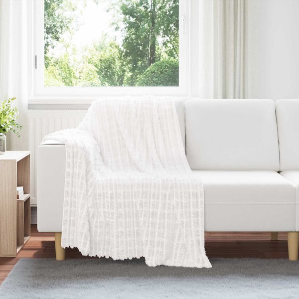 vidaXL Überwurfdecke Weiß 150 x 130 cm Fleece 42016933