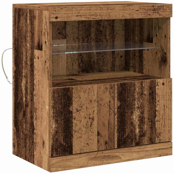 vidaXL LED-Sideboard Braun 60,5 x 37 x 67 cm Holzwerkstoff 863027