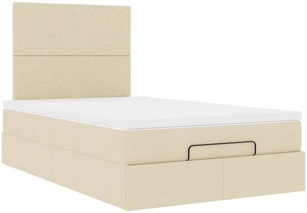 vidaXL Ottoman-Bett mit Matratze & LEDs Creme 120x200 cm Stoff 3313918 Bild 7