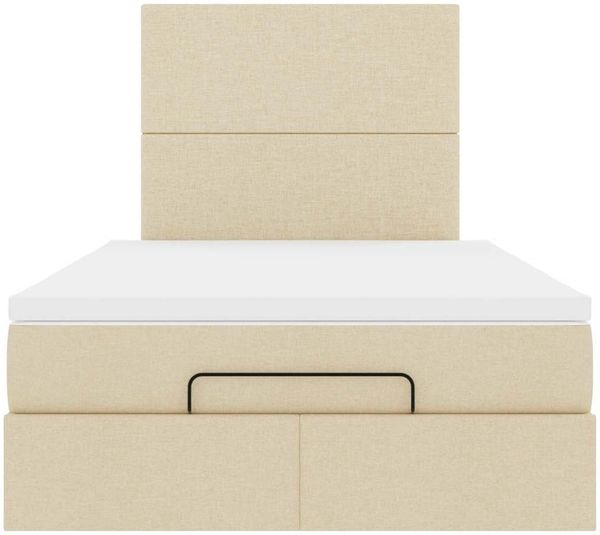 vidaXL Ottoman-Bett mit Matratze & LEDs Creme 120x200 cm Stoff 3313918 Bild 8