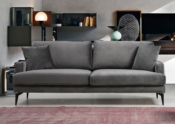 3-Sitzer-Sofa, 'Papira', 88 x 90 x 205, Grau