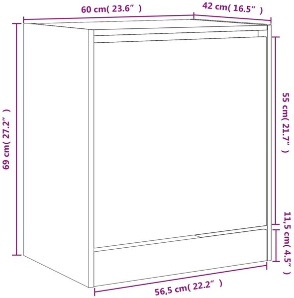 vidaXL Schuhschrank Weiß 60x42x69 cm Holzwerkstoff 839980 Bild 9