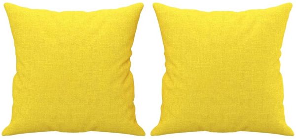 vidaXL 4-tlg. Sofagarnitur mit Kissen Hellgelb Stoff 3202083 Bild 9