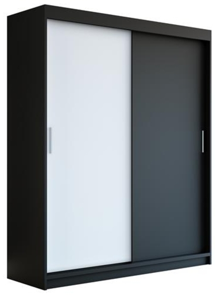 Schwebetürenschrank PAX 2-türig Schrank 160 cm (mit Spiegel) Farbe: Schwarz , weiß