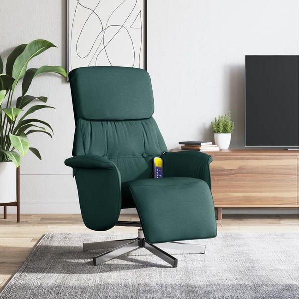 vidaXL Massagesessel mit Fußteil Dunkelgrün Stoff 356673