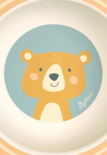 Sigikid Kinderschüssel Schüssel Bär rPET "4 Freunde", Material außen: 100% rPET, Material innen: Silikonring im Boden, (Schälchen, 1-tlg)