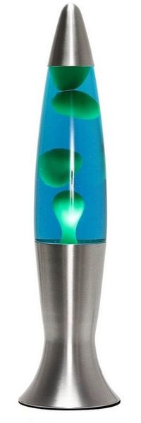 Licht-Erlebnisse Lavalampe ANGELINA, Warmweiß, Tischlampe Blau Grün 40m Stimmungslicht Magma Tischleuchte