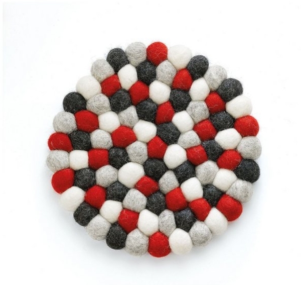 Untersetzer LANA ROSSO rund, Schafwolle