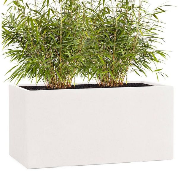 Pflanzwerk® Pflanzkübel TUB Premium Fiberglas Blumenkübel Frostbeständig mit Lotus-Effekt, Fiberglas - Handgefertigt - Rechteckig - Frostbeständig