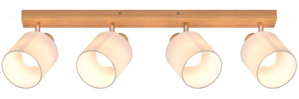 ZMH Deckenstrahler 4 Flammig Deckenlampe Wohnzimmer - Deckenspot Modern E14 Silber Schwenkbar 350° MAX. 25W küchenlampe Stoffschrim für Schlafzimmer Küche Flur(ohne Leuchtmittel)
