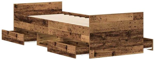 vidaXL Bettgestell ohne Matratze Altholz-Optik 90x200cm Holzwerkstoff 3328803 Bild 5