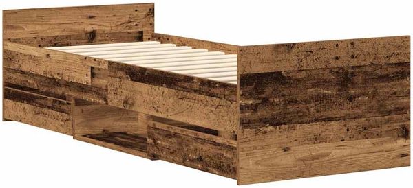 vidaXL Bettgestell ohne Matratze Altholz-Optik 90x200cm Holzwerkstoff 3328803 Bild 8