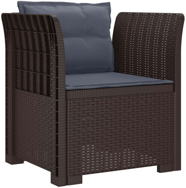 vidaXL 1-Sitzer Sessel mit Kissen Rattan-Look PP Braun 8011875