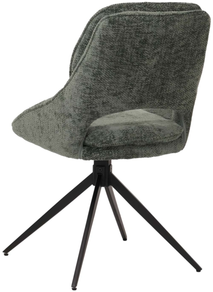 6er-Set Esszimmerstuhl HWC-N73, Küchenstuhl, drehbar Auto-Return, Stoff/Textil Chenille (490g/m²) Öko-Tex ~ grün Bild 6