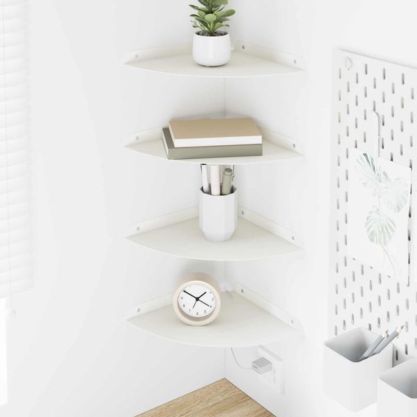 vidaXL Schwebendes Regal mit Regal 4 pcs Weiß 24 x 24 x 2 cm 8004109