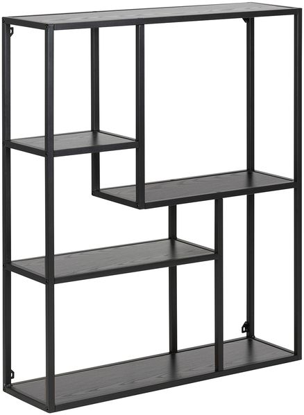 Hängeregal >Carney< in Schwarz/matt aus Metall - 75x91x20cm (BxHxT)
