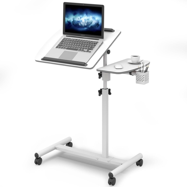 Höhenverstellbarer Laptoptisch mit Rollen und Maustablett