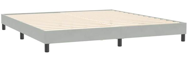 Doppelbett, Bettgestell Modernen ohne Matratze Hellgrau 200x220 cm Samt d2607e