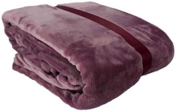 XXL Flanell Kuscheldecke 180 x 220 cm Wohndecke 260g/m² wärmespeichernd altrosa