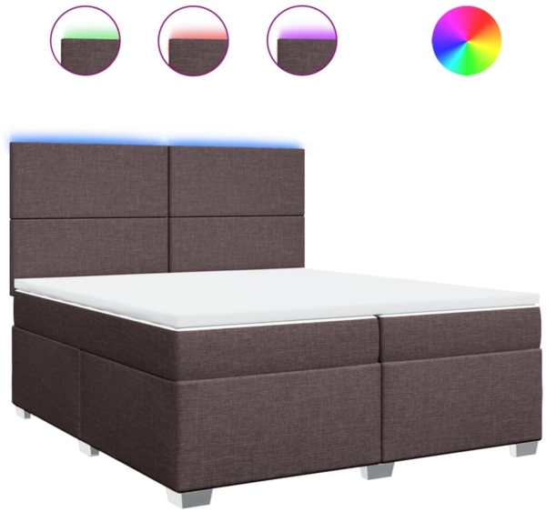 vidaXL Boxspringbett mit Matratze Dunkelbraun 200x200 cm Stoff 3292891