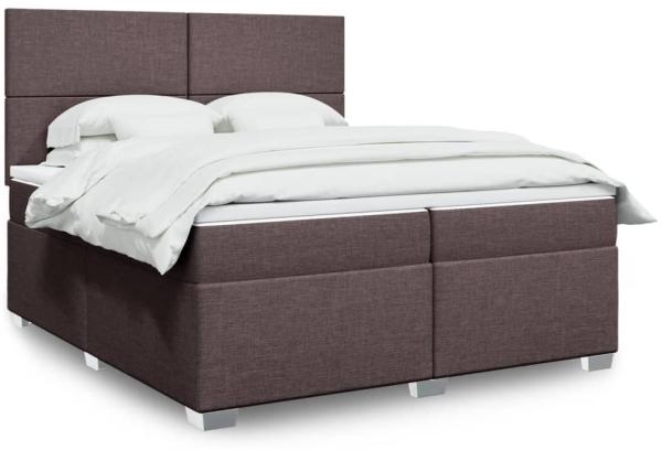 vidaXL Boxspringbett mit Matratze Dunkelbraun 200x200 cm Stoff 3292891