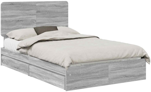 vidaXL Aufbewahrungsbett Graues Sonoma 120x200 cm Holzwerkstoff 3412705