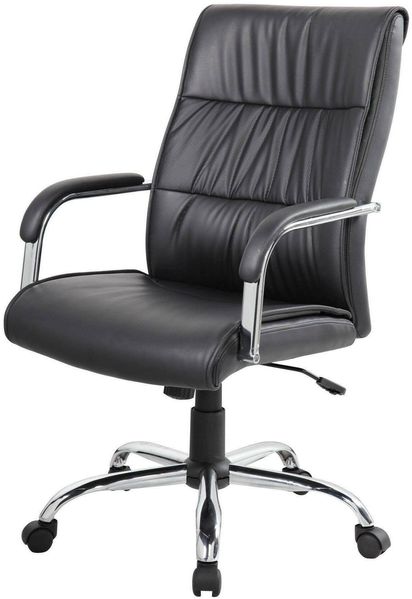 Dmora - Bürostuhl Ballarat, Chefsessel mit Armlehnen, Ergonomischer Bürostuhl, cm 69x60h105/115, Schwarz