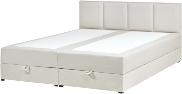Boxspringbett mit Stauraum Stoff BARONET 180 x 200 cm Cremeweiß Bild 4