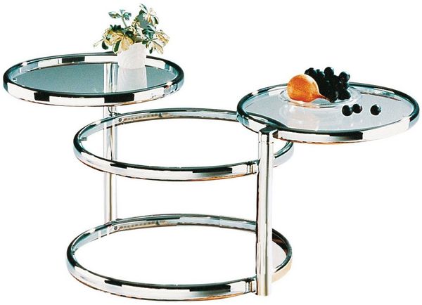 HAKU Möbel Couchtisch - chrom - H. 43cm x B. 58-140cm - HAKU-64830