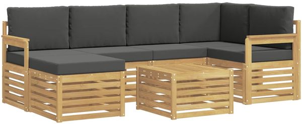 vidaXL Outdoor-Sofagarnitur 7 pcs Weiß und Anthrazit Polyester 3392142 Bild 2