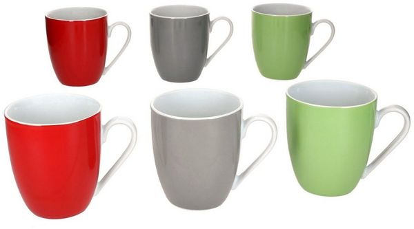 MamboCat Becher 6x Variant Trio Kaffeebecher 350ml Porzellan-Tassen 6 Personen, Porzellan