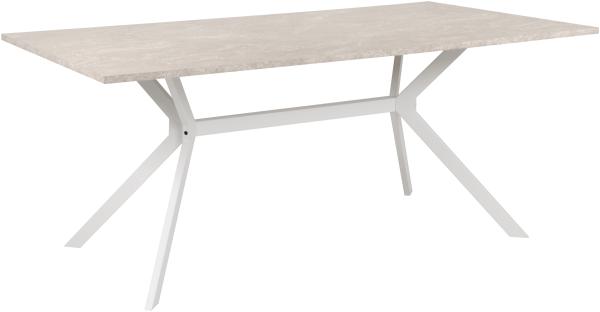 Esstisch >Onex< in Sandstein / weiß - 180x75x90cm (BxHxT)