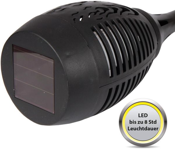 LED - Gartenfackel Solar ( ca. 50cm hoch ) LED-Lampe 1,2V 300mAh Akku, inkl. Erdspieß, Solarlampe Flammenlicht Bild 4