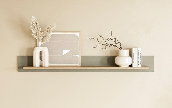 Home affaire Wandboard Stranda, Wandregal im Scandi-Style, Wandhalter mit Ablagefläche, vielseitig einsetzbares Hängeregal, in zwei Farben & Größen verfügbar