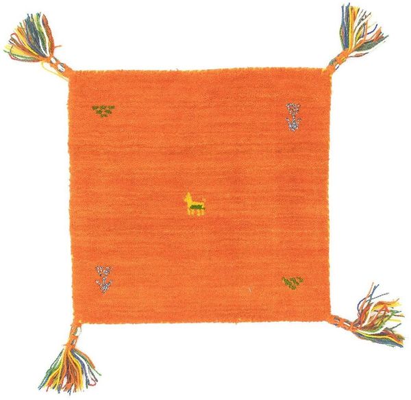 Gabbeh Teppich - Indus »Agra« 40 x 40 cm - orange - quadratisch