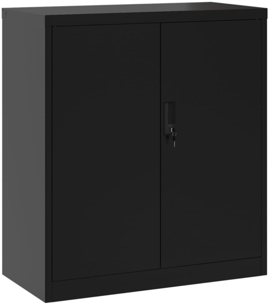Aktenschrank, Stahl Schwarz, 79 x 40 x 90 cm