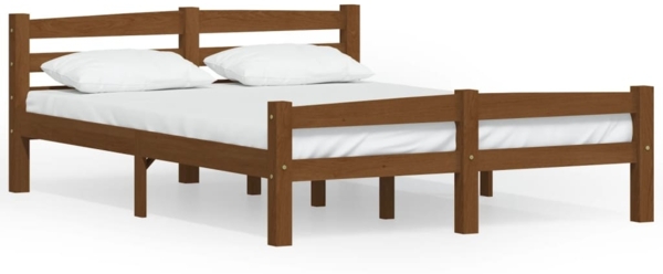 vidaXL Bettgestell Honigbraun Massivholz Kiefer 140x200 cm [322078] Bild 1