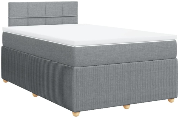 vidaXL Boxspringbett mit Matratze Hellgrau 120x190 cm Stoff 3287395