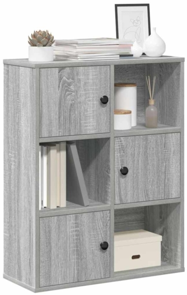 vidaXL Bücherregal Grau Sonoma 60x24x76,5 cm Holzwerkstoff 860387