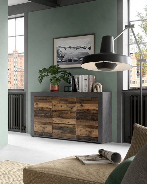 INOSIGN Sideboard Aosta, Breite 125 cm, in verschiedenen Farbausführungen, mit 2 Türen und 3 Schubkästen, Wohnzimmer, Kommode, Schrank