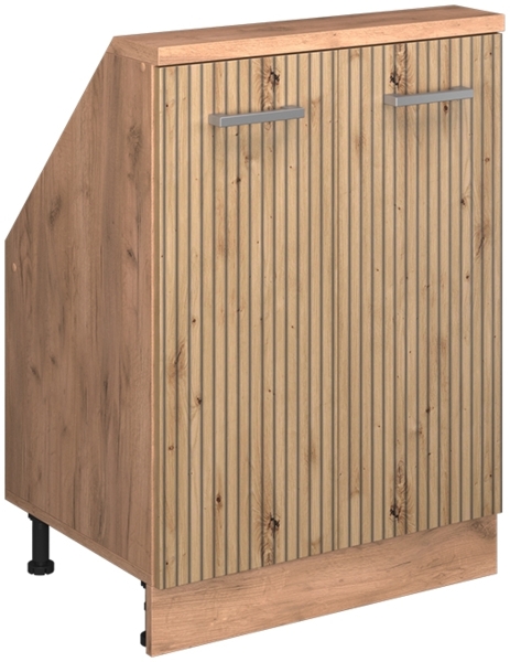 Küchenschrank für Dachschrägen R-Line Artisan-Eiche 60 cm mit 2 Türen Vicco