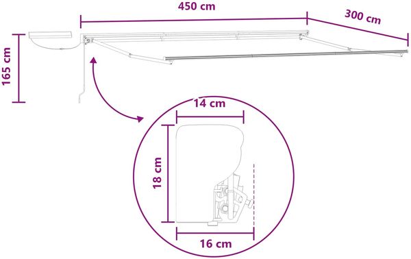 vidaXL Elektrische ausziehbare Markise Sand 4,5 × 3 m 3426262 Bild 9