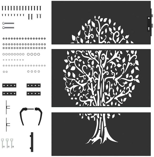 vidaXL Gartentor Schwarz 85 x 150 cm Pulverbeschichteter Stahl 42015861 Bild 8
