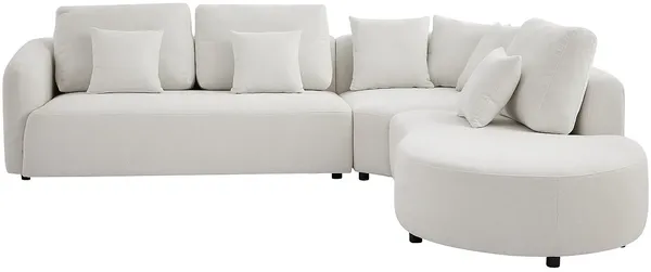 Vente-unique - LOMESI Sofa Stoff Weiß - B 264 cm x H 90 cm x L 302 cm
