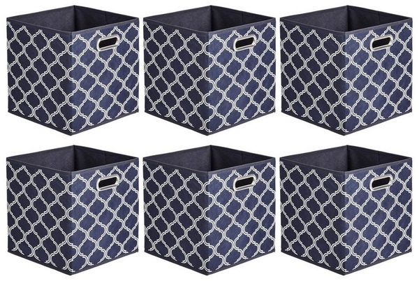 NAIPO Faltbox Alsterwell Faltboxen 6er-Set 26,7×26,7×27,9 cm, Faltbare Aufbewahrungsboxen aus Vliesstoff mit Griffen