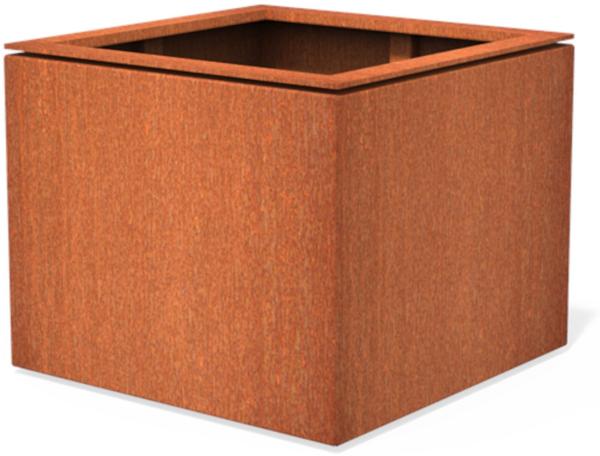 Dipott Pflanzgefäß Domus quadratisch aus Corten-Stahl Pflanzkübel 82x82x70 cm