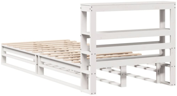 vidaXL Massivholzbett ohne Matratze Weiß 90x200 cm Kiefernholz 3306487 Bild 7