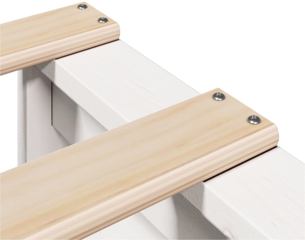 vidaXL Massivholzbett ohne Matratze Weiß 90x200 cm Kiefernholz 3306487 Bild 8